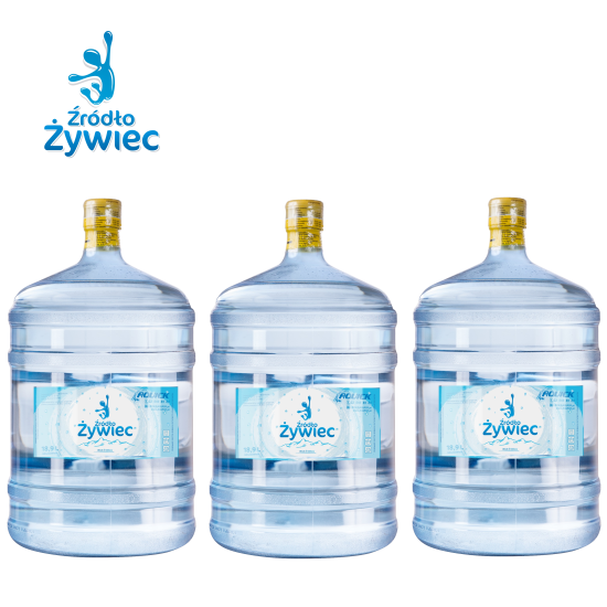 Pakiet wody źródlanej Źródło Żywiec STANDARD 3 zawiera 3 butle po 18,9l