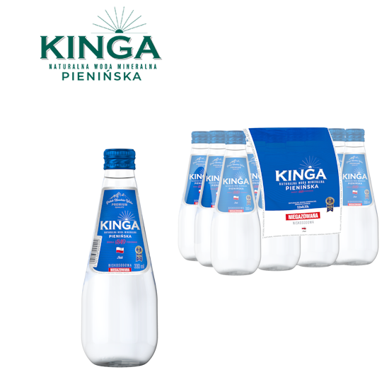 Woda KINGA PIENIŃSKA 0,33l niegazowana szkło białe zgrzewka 12 but.