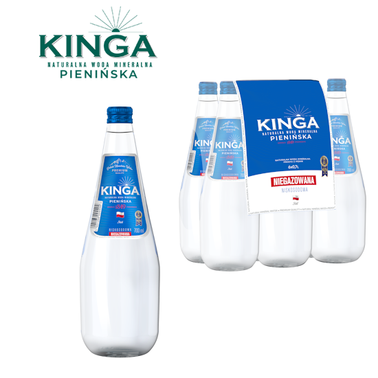 Woda KINGA PIENIŃSKA 0,7l niegazowana szkło białe zgrzewka 6 but.