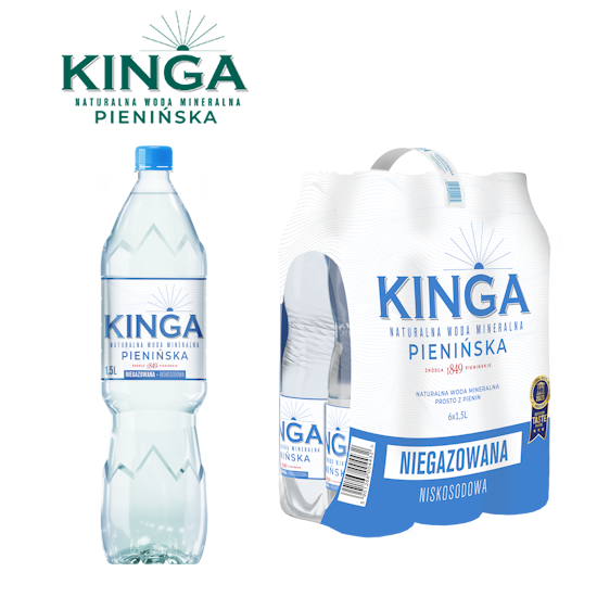 Woda KINGA PIENIŃSKA 1,5l niegazowana zgrzewka 6 but. + kaucja