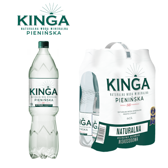 Woda KINGA PIENIŃSKA 1,5l naturalna zgrzewka 6 but. + kaucja