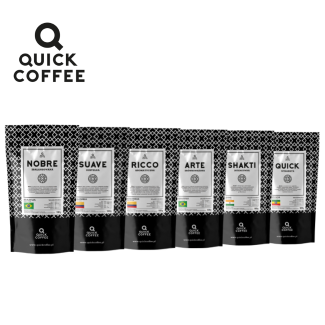 QUICK COFFEE Pakiet zapoznawczy świeżo palonych kaw ziarnistych 6 x 250g