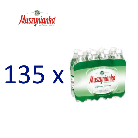 Paleta Woda MUSZYNIANKA 0,6l niskonasycona + kaucja