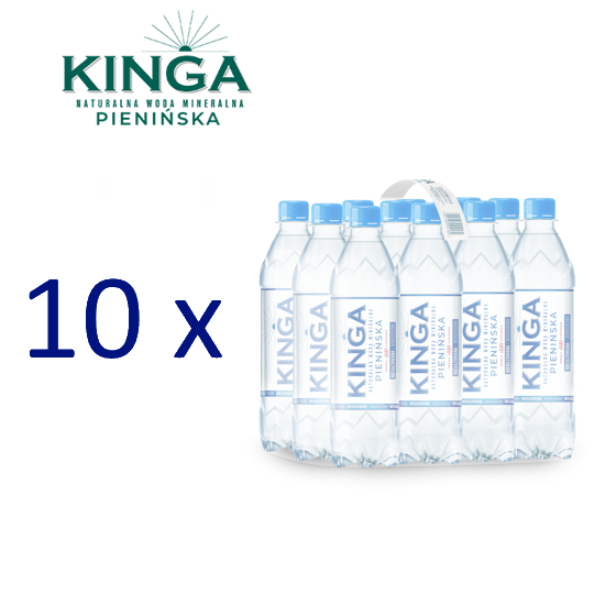 Pakiet 10 zgrzewek Woda KINGA PIENIŃSKA 0,5l niegazowana + kaucja