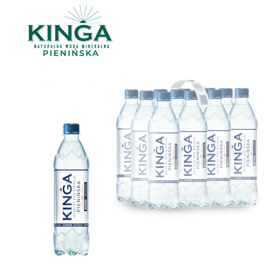Woda KINGA PIENIŃSKA 0,5l gazowana zgrzewka 12 but. + kaucja