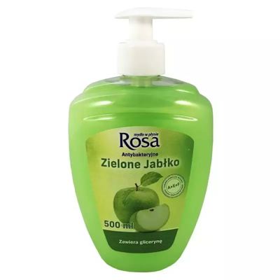 Rosa, mydło w płynie antybakteryjne Zielone jabłuszko 500 ml.png