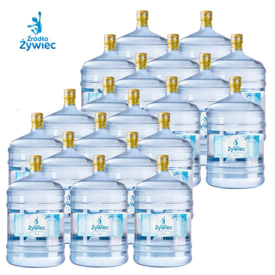 Pakiet wody źródlanej Źródło Żywiec STANDARD 20 zawiera 20 butli po 18,9l