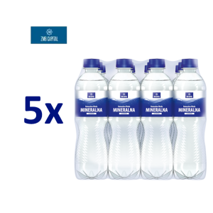 Pakiet 5 zgrzewek Naturalna woda mineralna ZMB 0,5l gazowana bez kaucji