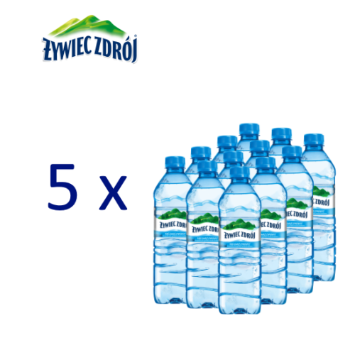 Pakiet 5 zgrzewek Woda ŻYWIEC ZDRÓJ 0,5l niegazowana + kaucja.png