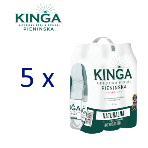 Pakiet 5 zgrzewek Woda KINGA PIENIŃSKA 1,5l naturalna + kaucja.png