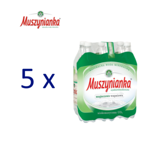 Pakiet 5 zgrzewek Woda MUSZYNIANKA 1,5l niskonasycona + kaucja