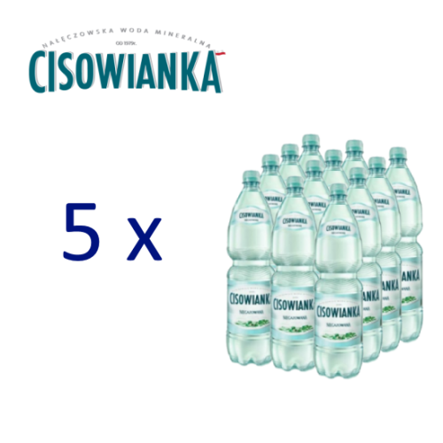 Pakiet 5 zgrzewek Woda CISOWIANKA 0,5l niegazowana + kaucja.png