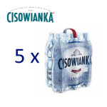 Pakiet 5 zgrzewek Woda CISOWIANKA 1,5l gazowana + kaucja