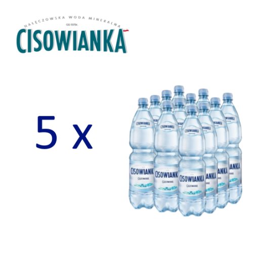 Pakiet 5 zgrzewek Woda CISOWIANKA 0,5l gazowana + kaucja.png
