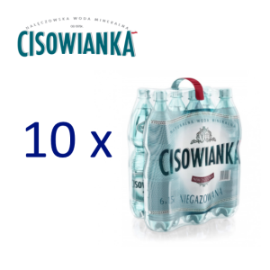 Pakiet 10 zgrzewek Woda CISOWIANKA 1,5l niegazowana + kaucja